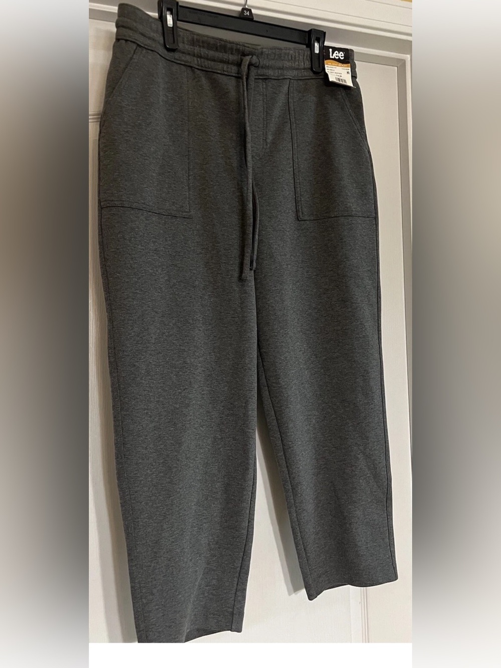 NWT Lee Ankle Pant Grey Knit HR High Rise Relaxed Fit Sz 14M Minimalist Casual
